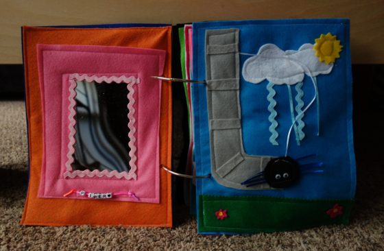 Finished Felt Quiet Books 2 - Mirror and Itsy Bitsy Spider spread