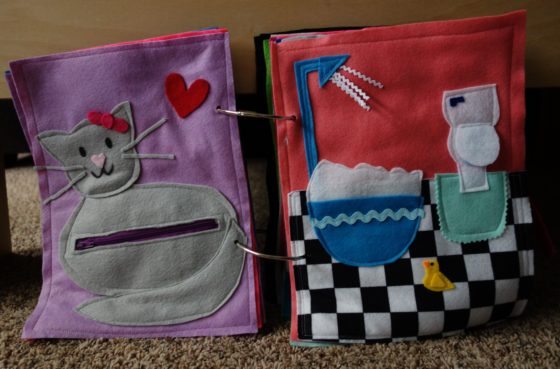 Finished Felt Quiet Books 4 - Mamma Kitty & Bathroom