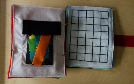 Finished Felt Quiet Books 9a - Tetris Puzzle Game spread
