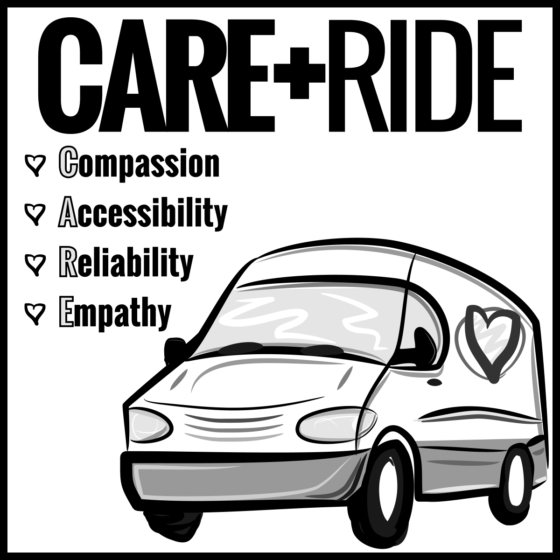 CARE RIDE LOGO - SQUARE SOCIAL ICON BW 1200px