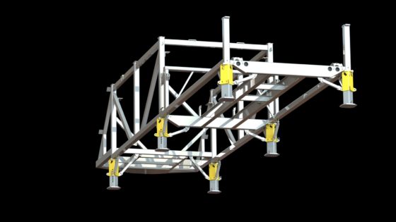 MOBILE CONCRETE PLANT HYDRAULIC LEVELING JACKS2