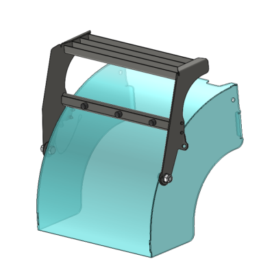 track undercarriage fender flip-up step Animation